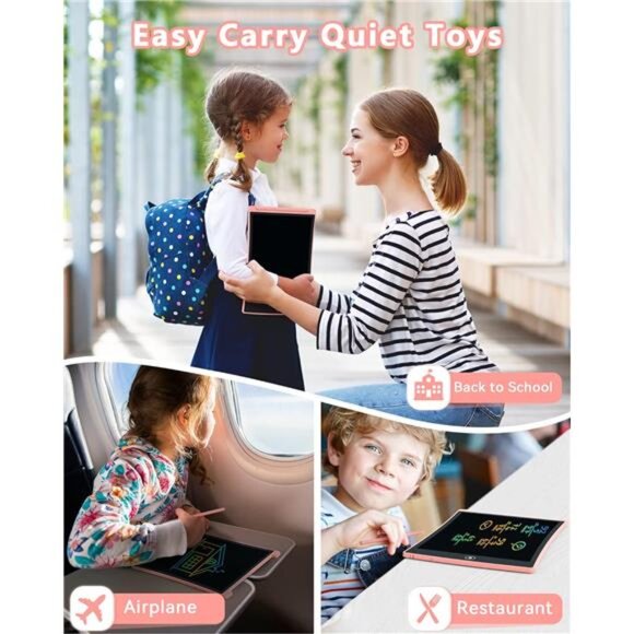 Kids Toys 2 Pack LCD Writing Tablet, Colorful Toddler Drawing Pad Doodle Board - Picture 5 of 7